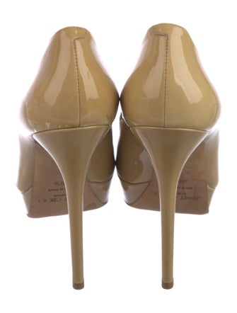 Jimmy Choo Patent Leather Cutout Accent Pumps