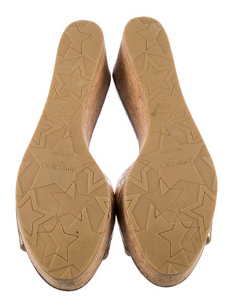 Jimmy Choo Leather Animal Print Slides