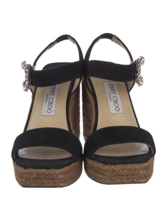 Jimmy Choo Suede Crystal Embellishments Espadrilles
