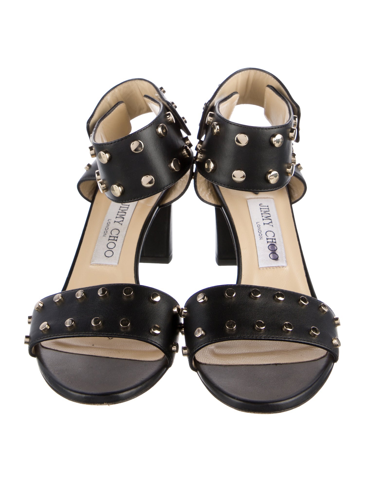 Jimmy Choo Leather Studded Accents Sandals