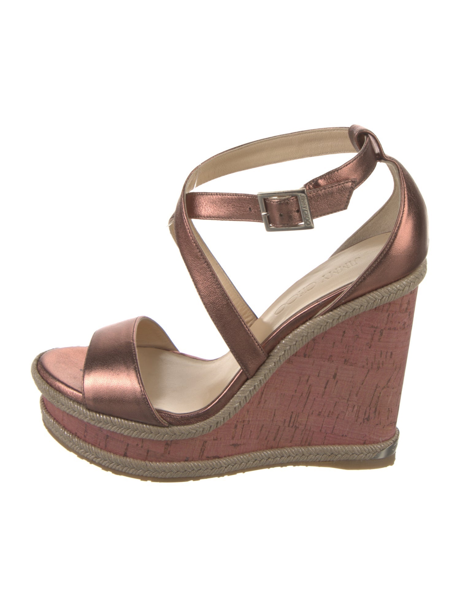 Jimmy Choo Leather Braided Accents Sandals