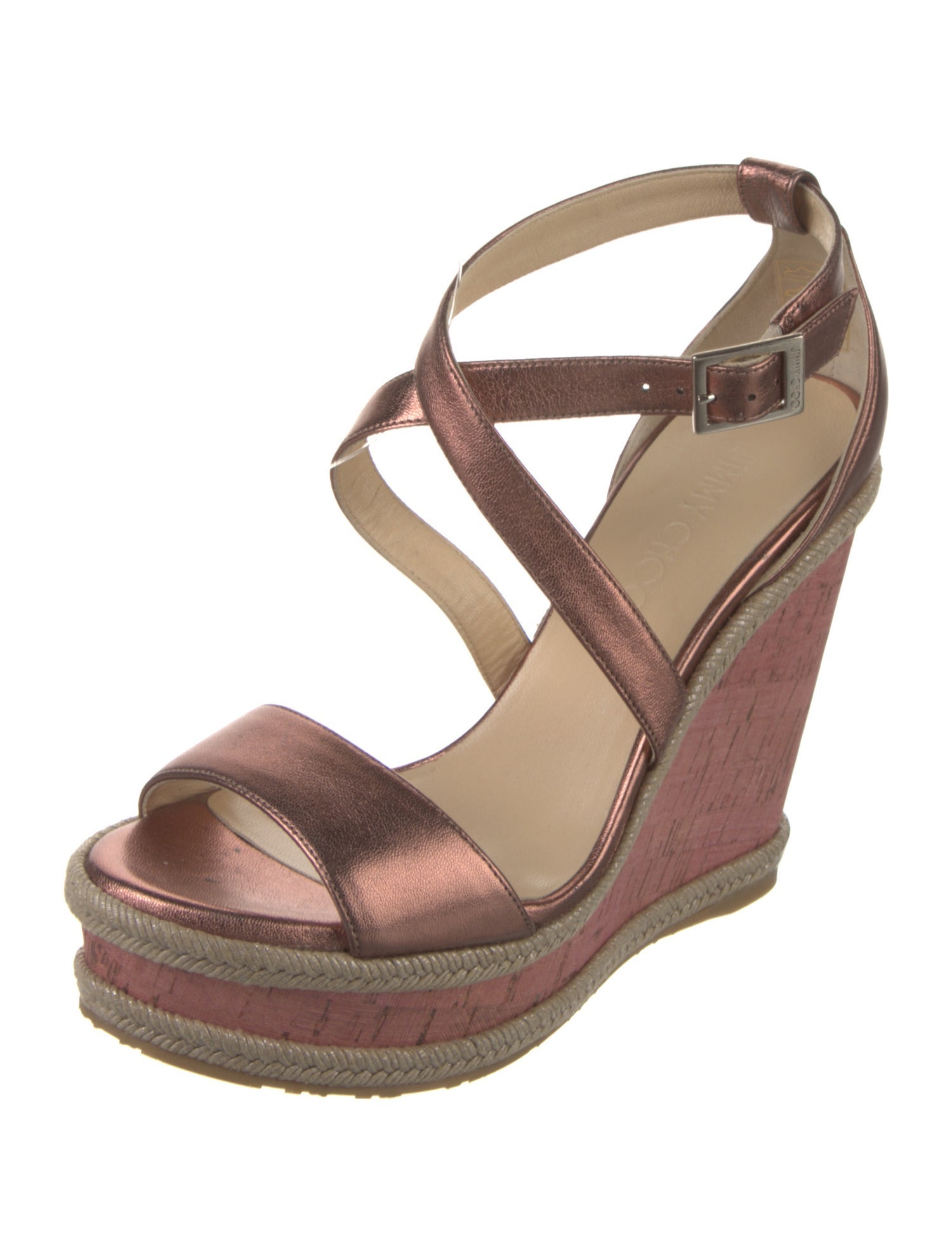 Jimmy Choo Leather Braided Accents Sandals