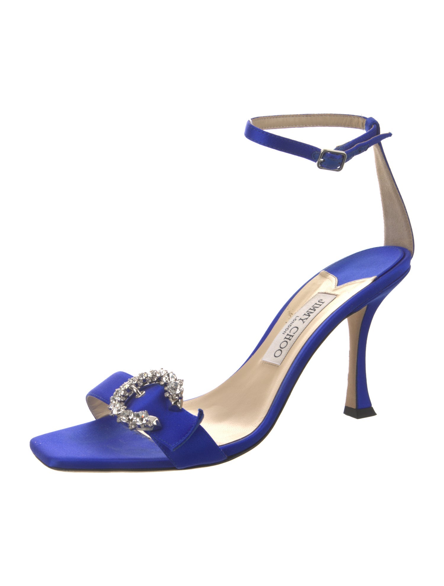 Jimmy Choo Satin Crystal Embellishments Sandals