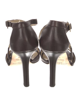 Jimmy Choo Leather Animal Print Sandals