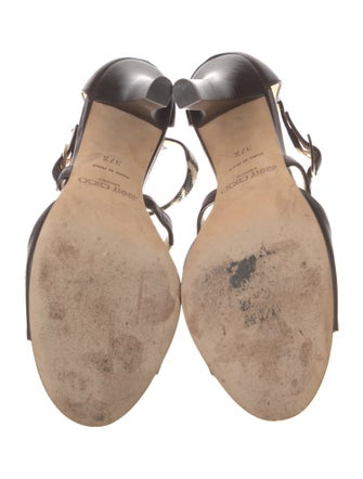 Jimmy Choo Leather Animal Print Sandals