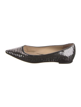 Jimmy Choo Satin Sequin Embellishments Ballet Flats