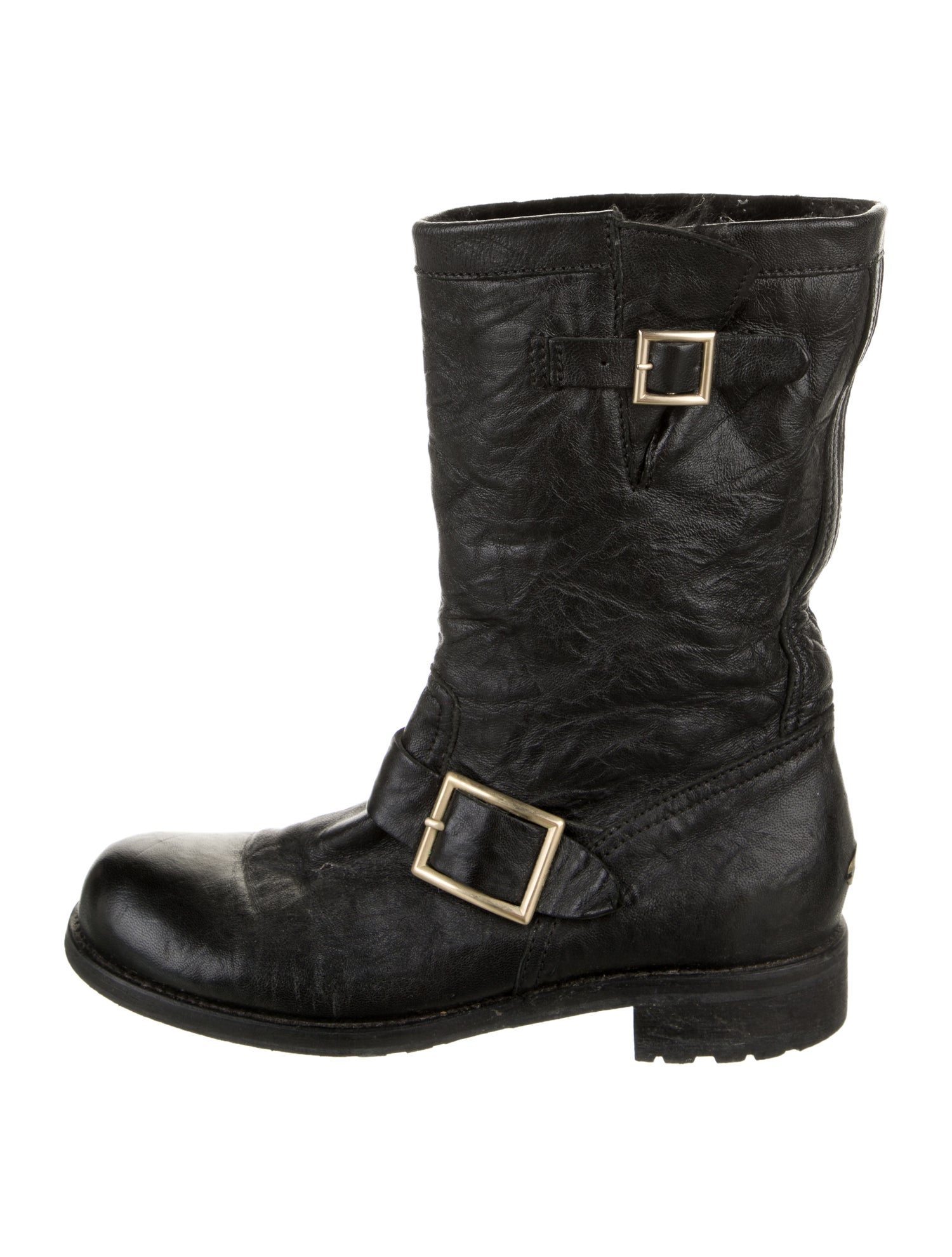 Jimmy Choo Leather Moto Boots