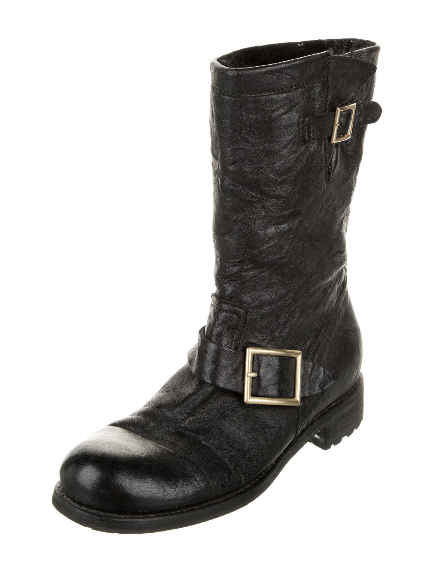 Jimmy Choo Leather Moto Boots