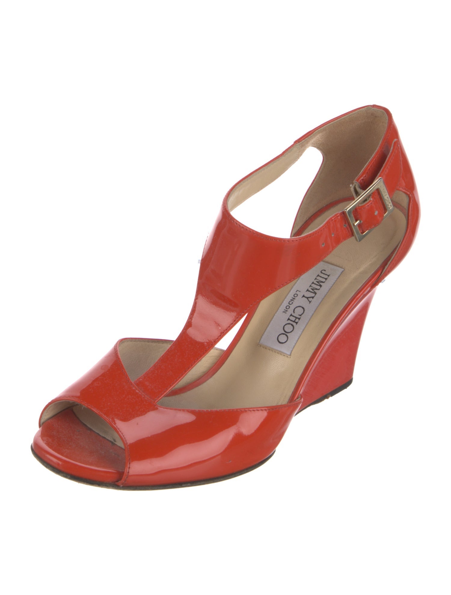 Jimmy Choo Patent Leather T-Strap Pumps