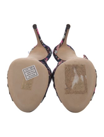 Jimmy Choo Satin Floral Print Slides