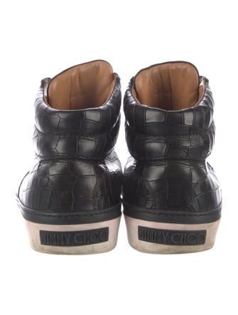 Jimmy Choo Leather Animal Print Sneakers