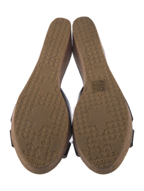 Jimmy Choo Patent Leather Colorblock Pattern Slides