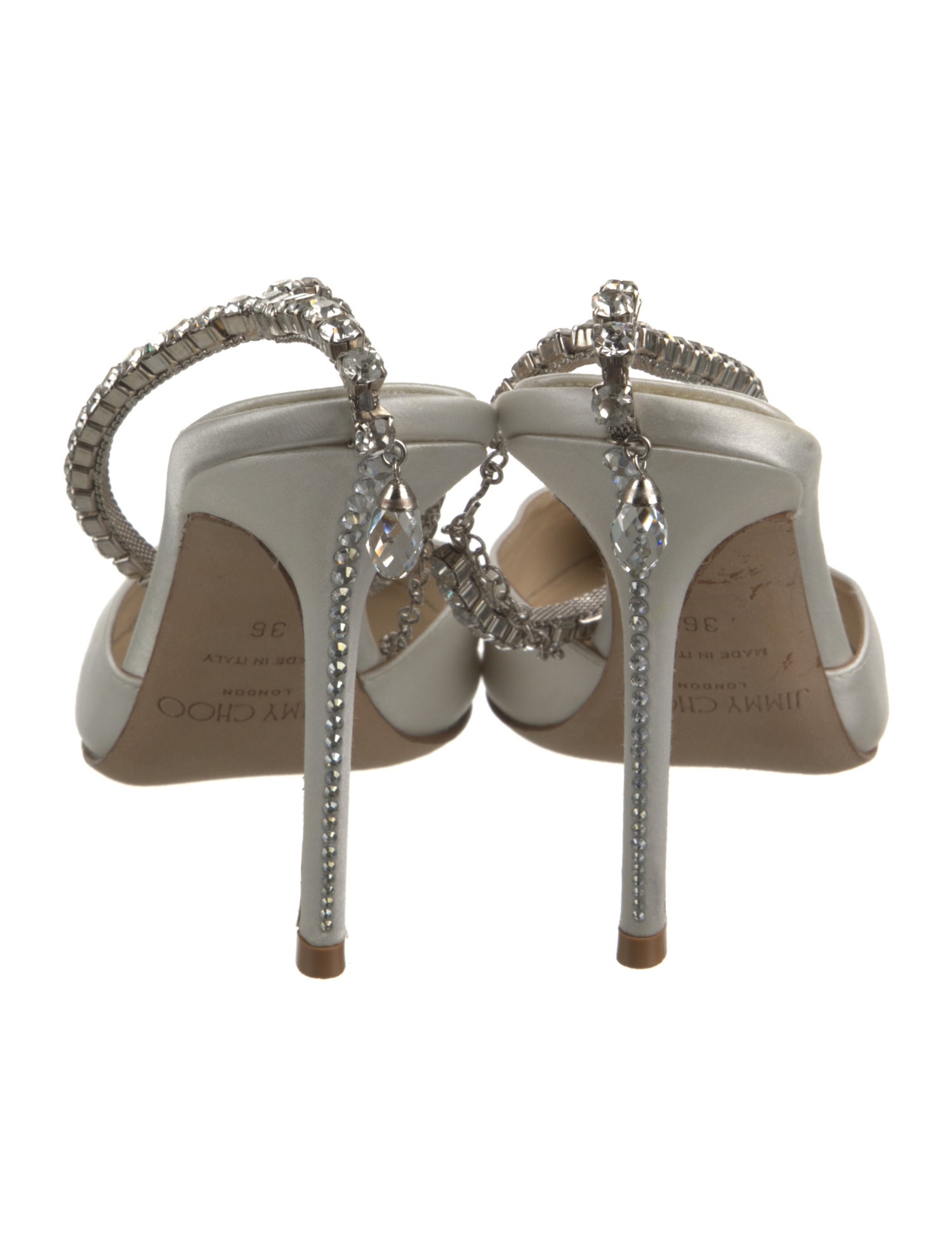 Jimmy Choo Satin Crystal Embellishments D'Orsay Pumps