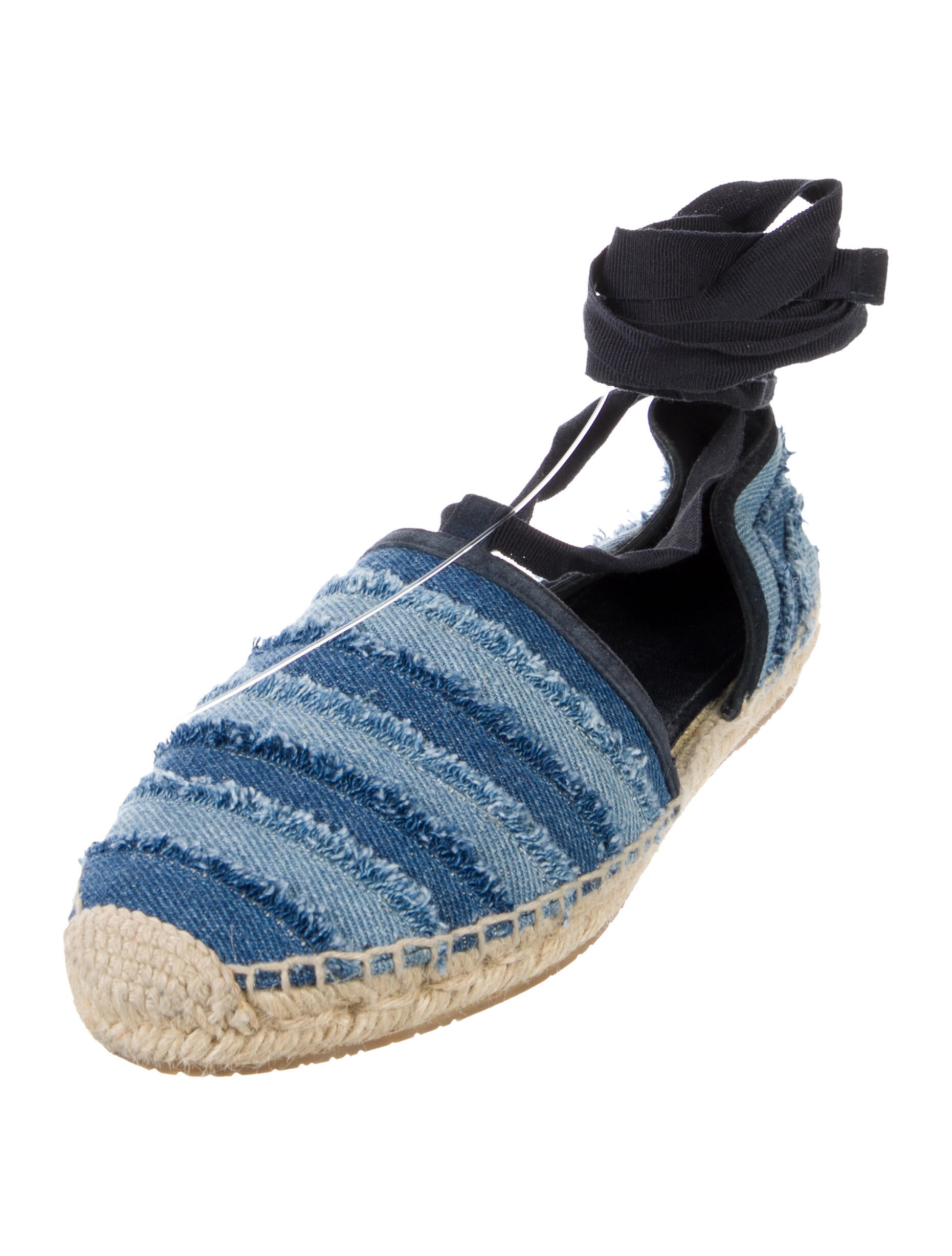 Jimmy Choo Denim Colorblock Pattern D'Orsay Flats