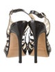 Jimmy Choo Patent Leather Cutout Accent Gladiator Sandals