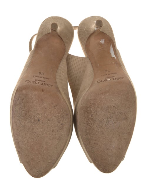 Jimmy Choo Suede Crystal Embellishments Slingback Pumps
