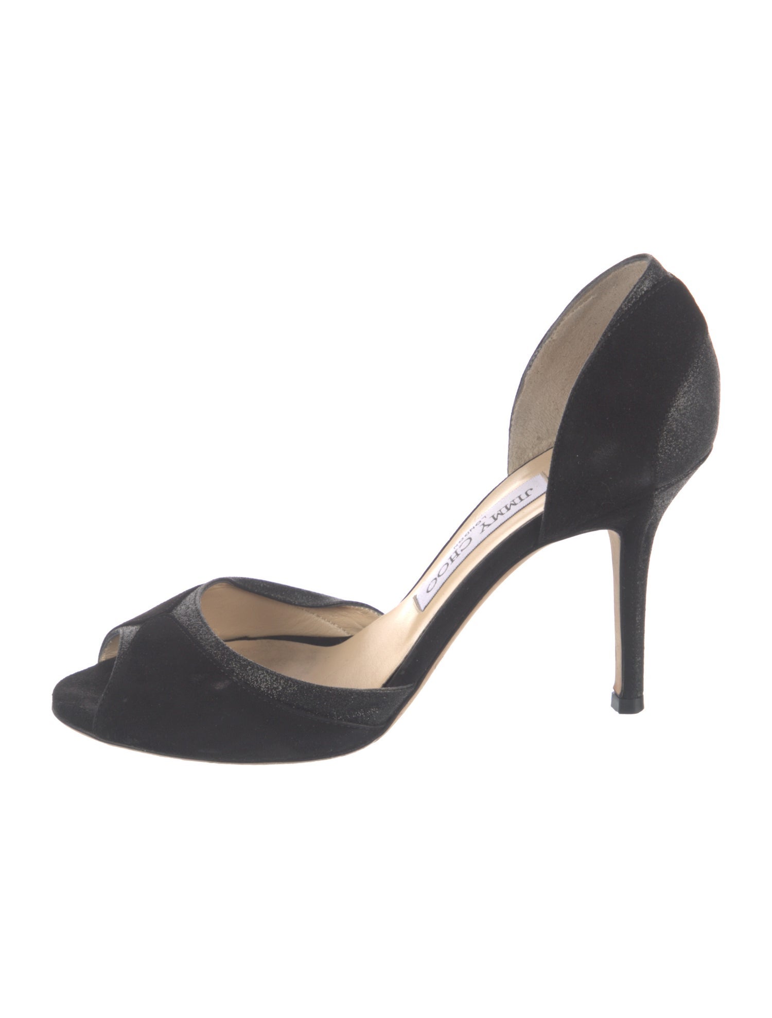 Jimmy Choo Suede Glitter Accents D'Orsay Pumps