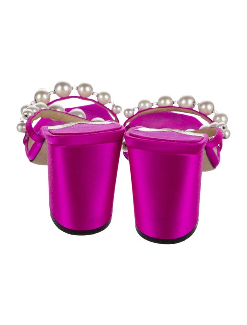 Jimmy Choo Satin Beaded Accents Slides