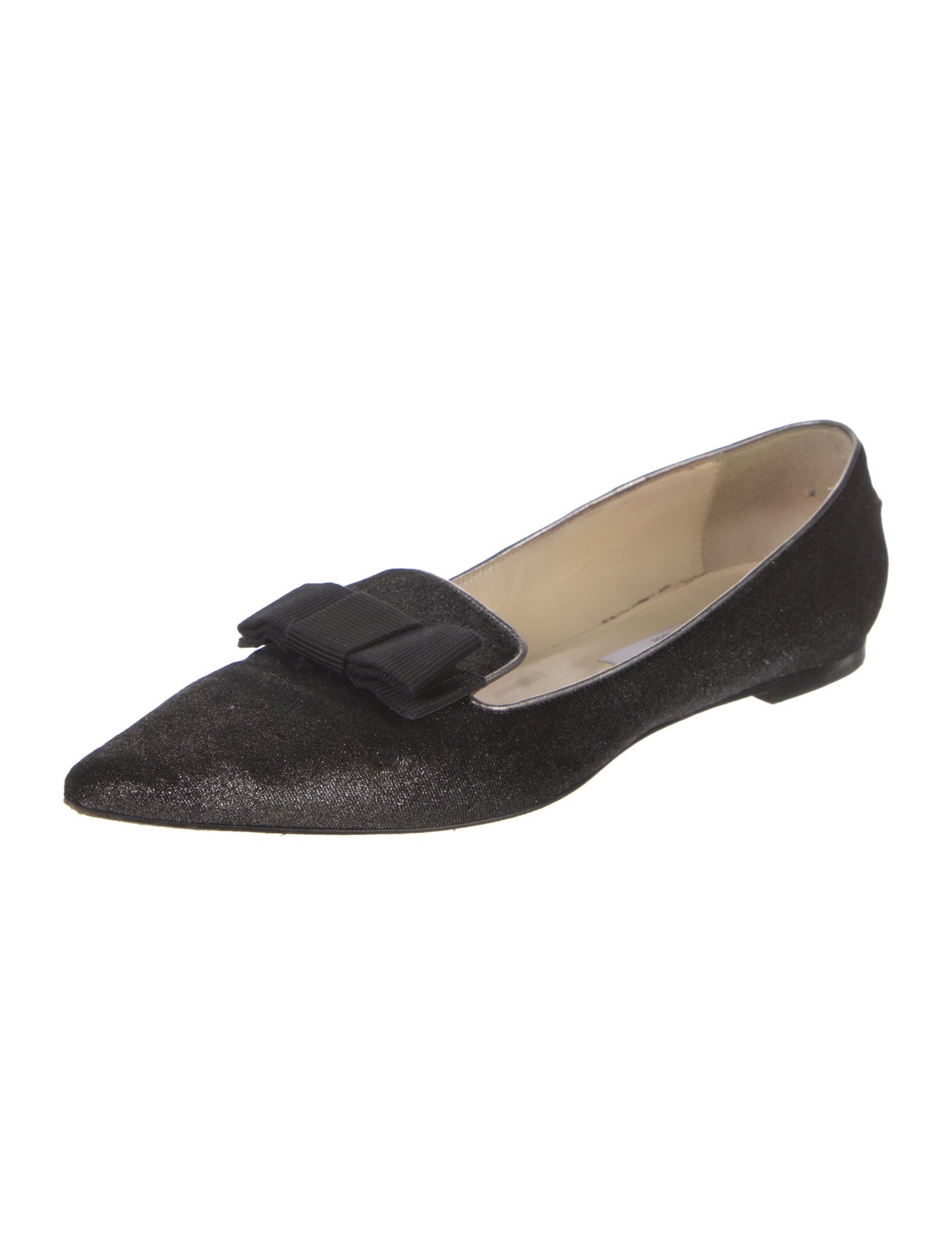 Jimmy Choo Velvet Bow Accents Loafers
