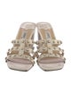Jimmy Choo Leather Beaded Accents Slides