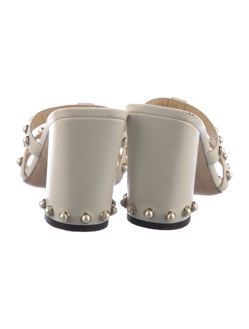 Jimmy Choo Leather Beaded Accents Slides