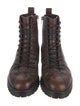 Jimmy Choo Embossed Leather Animal Print Combat Boots