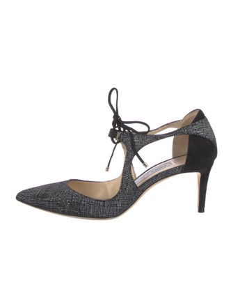 Jimmy Choo Suede Colorblock Pattern Slingback Pumps