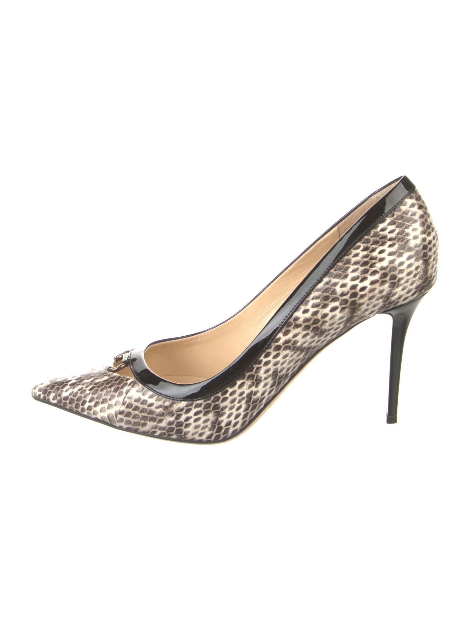 Jimmy Choo Embossed Leather Animal Print Pumps