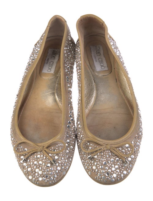 Jimmy Choo Suede Bow Accents Ballet Flats