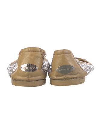 Jimmy Choo Suede Bow Accents Ballet Flats