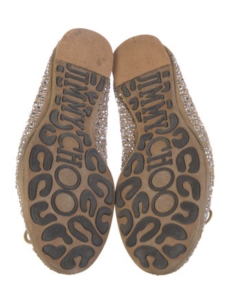 Jimmy Choo Suede Bow Accents Ballet Flats