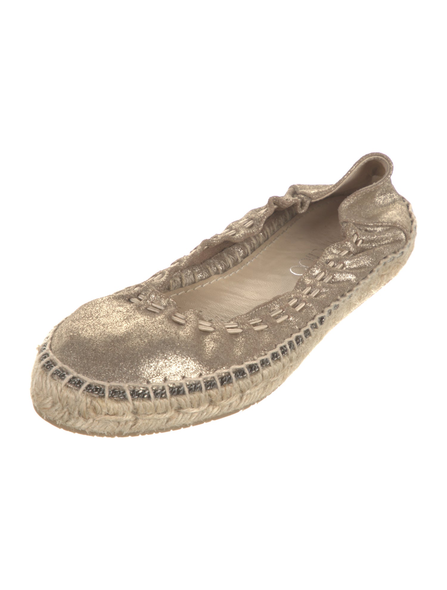 Jimmy Choo Suede Whipstitch Trim Espadrilles