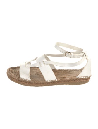 Jimmy Choo Leather Colorblock Pattern Espadrilles