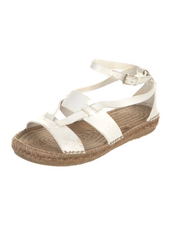 Jimmy Choo Leather Colorblock Pattern Espadrilles