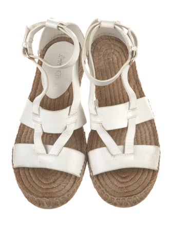 Jimmy Choo Leather Colorblock Pattern Espadrilles