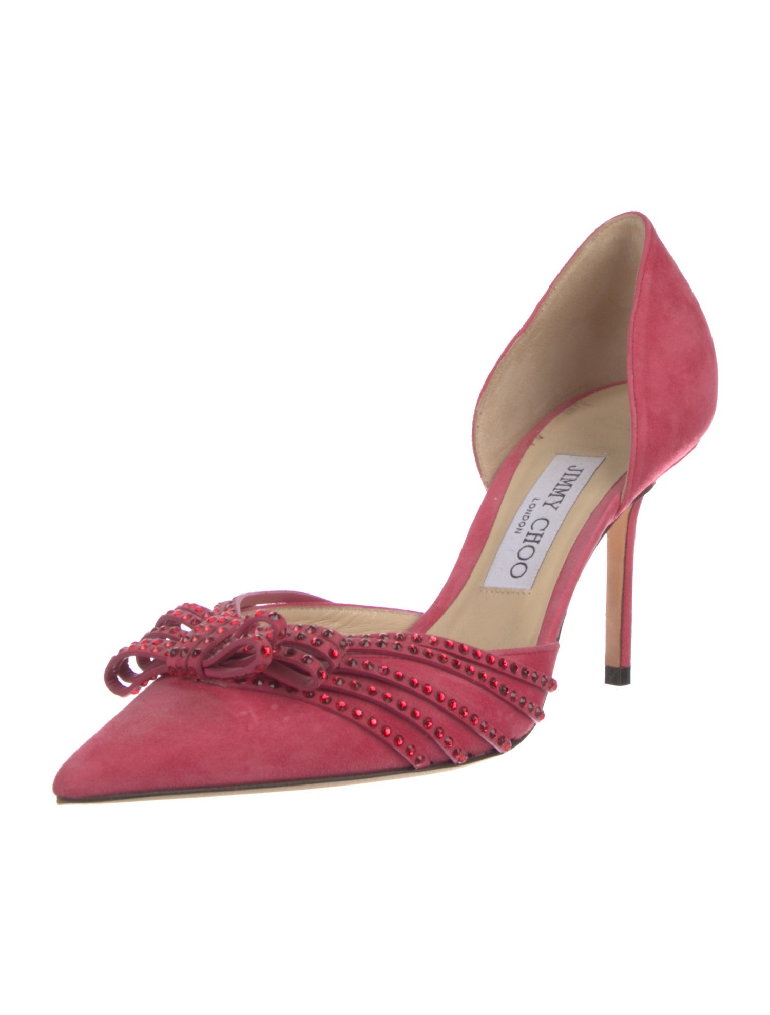 Jimmy Choo Suede Bow Accents D'Orsay Pumps