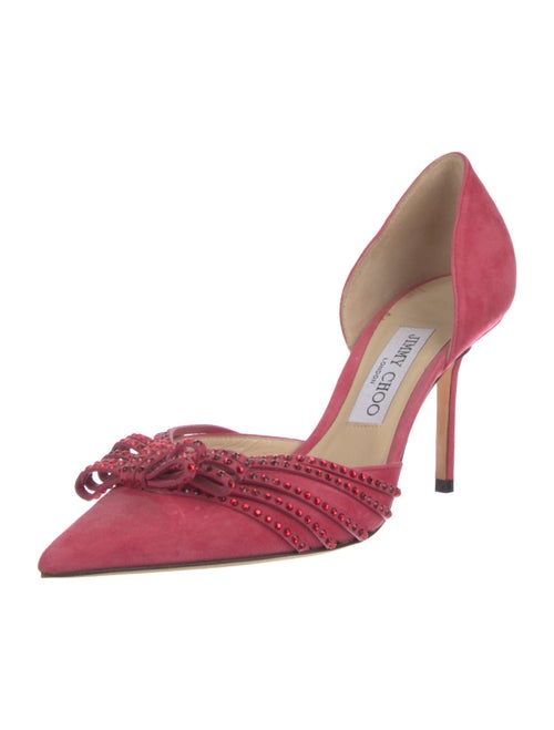 Jimmy Choo Suede Bow Accents D'Orsay Pumps