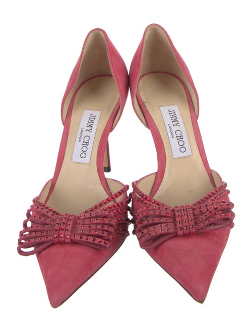 Jimmy Choo Suede Bow Accents D'Orsay Pumps