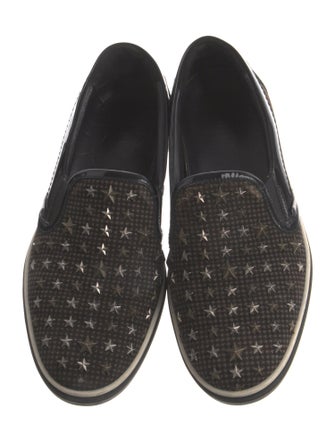 Jimmy Choo Houndstooth Print Studded Accents Sneakers