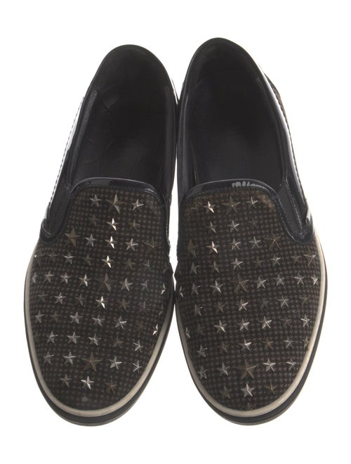 Jimmy Choo Houndstooth Print Studded Accents Sneakers
