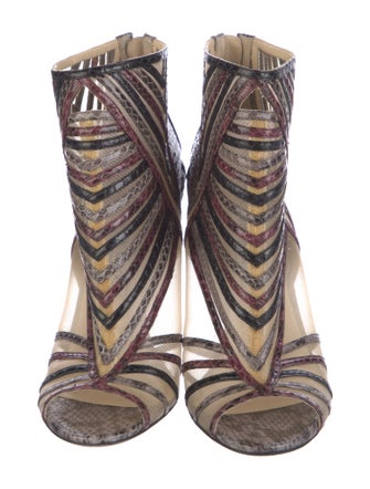 Jimmy Choo Snakeskin Animal Print Gladiator Sandals