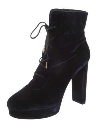 Jimmy Choo Velvet Lace-Up Boots
