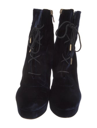 Jimmy Choo Velvet Lace-Up Boots