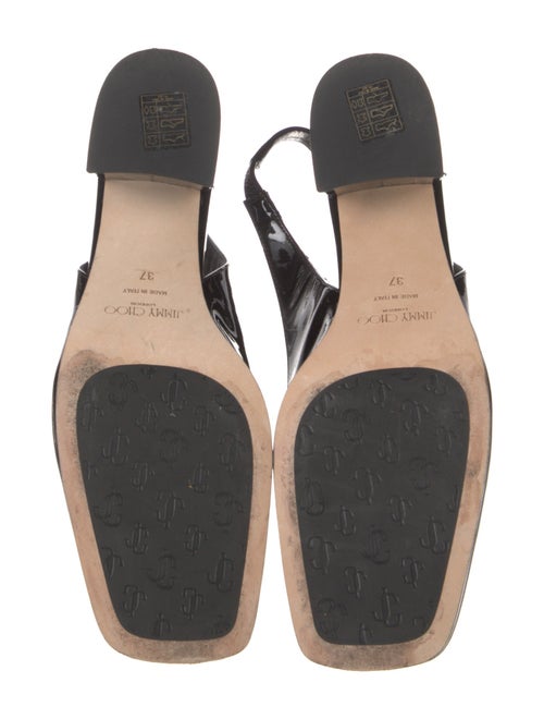 Jimmy Choo Patent Leather Chain-Link Accents Slingback Pumps