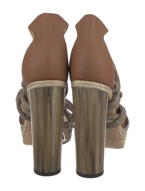 Jimmy Choo Leather Colorblock Pattern Sandals