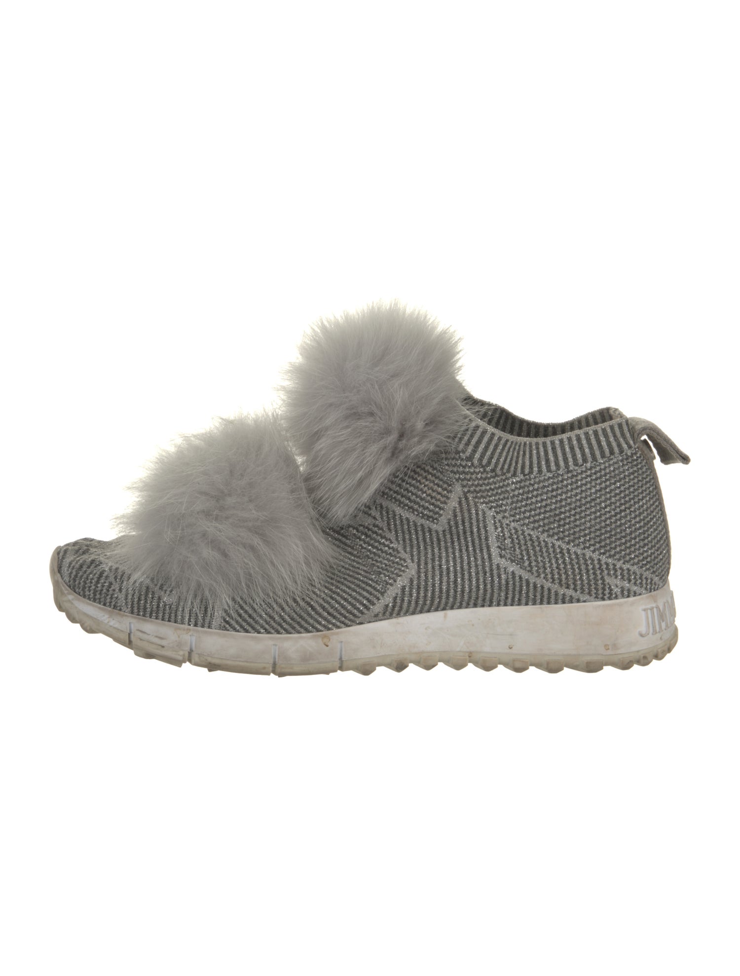 Jimmy Choo Fur Trim Sneakers