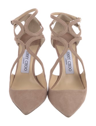 Jimmy Choo Suede Cutout Accent Pumps