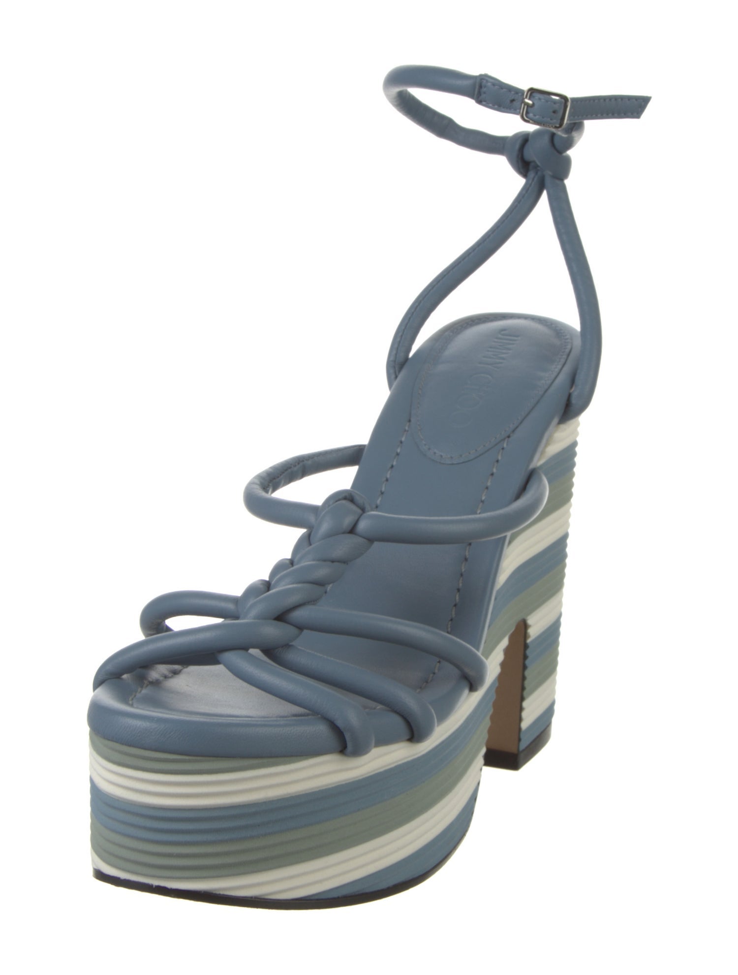 Jimmy Choo Leather Colorblock Pattern Gladiator Sandals