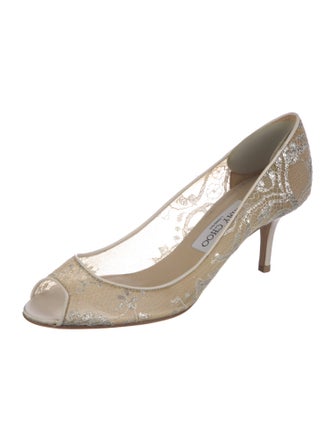 Jimmy Choo Mesh Lace Pattern Pumps
