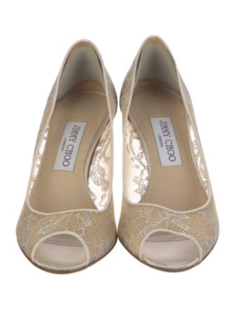 Jimmy Choo Mesh Lace Pattern Pumps